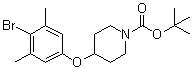 structure of CAS# 1072944-63-8, 4-(4-溴-3,5-二甲基苯氧基)-1-哌啶羧酸叔丁酯
