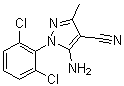 structure of CAS# 1072944-85-4, 5-Amino-1-(2,6-dichlorophenyl)-3-methyl-1H-pyrazole-4-carbonitrile