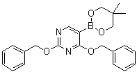 CAS 登录号：1072944-91-2, 5-(5,5-二甲基-1,3,2-二氧硼杂环己烷-2-基)-2,4-二(苄氧基)嘧啶