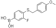 CAS # 1072946-13-4, [3-Fluoro-4-[[(4-methoxyphenyl)methyl]thio]phenyl]boronic acid