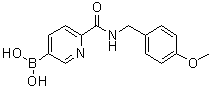 structure of CAS# 1072946-22-5, [6-[[[(4-甲氧基苯基)甲基]氨基]羰基]-3-吡啶基]硼酸