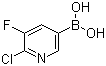 structure of CAS# 1072946-66-7, 6-氯-5-氟吡啶-3-硼酸