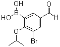 structure of CAS# 1072951-86-0, [3-Bromo-5-formyl-2-(1-methylethoxy)phenyl]boronic acid
