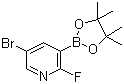 structure of CAS# 1073353-50-0, 5-Bromo-2-fluoropyridine-3-boronic acid pinacol ester