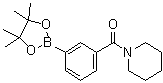 structure of CAS# 1073353-62-4, (Piperidin-1-yl)[3-(4,4,5,5-tetramethyl-1,3,2-dioxaborolan-2-yl)phenyl]methanone
