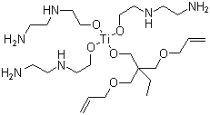 CAS 登录号：107541-22-0, 钛酸酯偶联剂 LICA 44, (OC-6-22)-三[2-[(2-氨基乙基)氨基]乙醇基-O][2,2-双[(2-烯丙氧基)甲基]-1-丁醇基-O,O',O'']钛酸酯