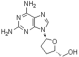 CAS 登录号：107550-73-2, 2,6-二氨基-2',3'-二脱氧嘌呤-9-呋喃核糖苷