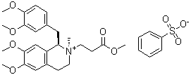 CAS 登录号：1075726-88-3, (1R,2R)-1-[(3,4-二甲氧基苯基)甲基]-1,2,3,4-四氢-6,7-二甲氧基-2-(3-甲氧基-3-氧代丙基)-2-甲基异喹啉鎓苯磺酸盐(1:1)