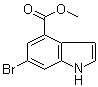 structure of CAS# 107650-22-6, 6-溴-1H-吲哚-4-甲酸甲酯