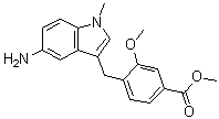 CAS # 107754-14-3, 4-[(5-Amino-1-methyl-1H-indol-3-yl)methyl]-3-methoxybenzoic acid methyl ester