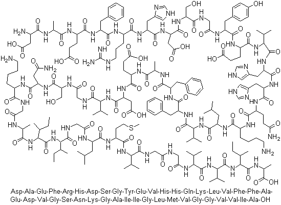 structure of CAS# 107761-42-2, beta-Amyloid (1-42) human