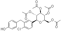 CAS 登录号：1079083-63-8, (1S)-1,5-脱水-1-C-[4-氯-3-[(4-羟基苯基)甲基]苯基]-D-山梨糖醇 2,3,4,6-四乙酸酯
