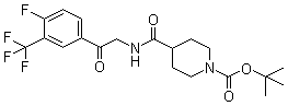 structure of CAS# 1082949-99-2, 4-[[[2-[4-氟-3-(三氟甲基)苯基]-2-氧代乙基]氨基]羰基]-1-哌啶羧酸叔丁酯