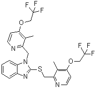 CAS 登录号：1083100-27-9, 1-[[3-甲基-4-(2,2,2-三氟乙氧基)吡啶-2-基]甲基]-2-[[3-甲基-4-(2,2,2-三氟乙氧基)吡啶-2-基]甲硫基]苯并咪唑