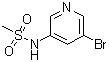 structure of CAS# 1083326-18-4, 3-溴-5-[(甲基磺酰基)氨基]吡啶