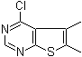 structure of CAS# 108831-68-1, 4-氯-5,6-二甲基噻吩并[2,3-d]嘧啶