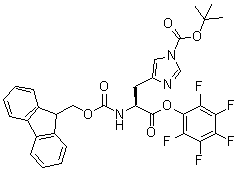CAS 登录号：109053-20-5, 1-[叔丁氧羰基]-N-[芴甲氧羰基]-L-组氨酸五氟苯基酯