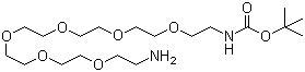 structure of CAS# 1091627-77-8, 22-氨基-5,8,11,14,17,20-六氧杂-2-氮杂二十二酸 1,1-二甲基乙酯