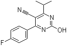 structure of CAS# 1092843-99-6, 4-(4-Fluorophenyl)-2-hydroxy-6-isopropylpyrimidine-5-carbonitrile