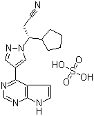CAS # 1092939-16-6, (betaR)-beta-Cyclopentyl-4-(7H-pyrrolo[2,3-d]pyrimidin-4-yl)-1H-pyrazole-1-propanenitrile sulfate