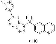 CAS # 1093204-20-6, 6-[Difluoro[6-(1-methyl-1H-pyrazol-4-yl)-1,2,4-triazolo[4,3-b]pyridazin-3-yl]methyl]-quinoline hydrochloride