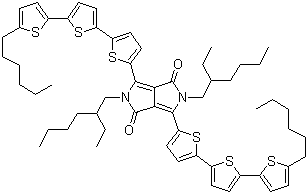 structure of CAS# 1093468-95-1, 2,5-双(2-乙基己基)-3,6-双(5''-己基[2,2':5',2''-三联噻吩]-5-基)-2,5-二氢吡咯并[3,4-c]吡咯-1,4-二酮