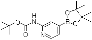 structure of CAS# 1095708-32-9, 2-(Boc-amino)pyridine-4-boronic acid pinacol ester