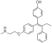 structure of CAS# 110025-28-0, 4-[1-[4-[2-(甲基氨基)乙氧基]苯基]-2-苯基-1-丁烯-1-基]苯酚