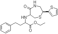 structure of CAS# 110143-57-2, (2S,6R)-6-[[(1S)-1-乙氧羰基]-3-苯基丙基]氨基-2-(2-噻吩基)-1,4-硫氮杂卓-5-酮
