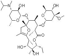 CAS # 110480-13-2, Idremcinal, 8,9-Didehydro-N-demethyl-9-deoxo-6-deoxy-6,9-epoxy-N-(1-methylethyl)-erythromycin