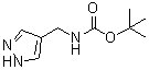 structure of CAS# 1107620-72-3, tert-Butyl N-((1H-pyrazol-4-yl)methyl)carbamate