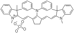CAS 登录号：110992-57-9, 2-((E)-2-(2-(二苯基氨基)-3-[(E)-2-(1,3,3-三甲基-1,3-二氢-2H-吲哚-2-亚基)乙亚基]-1-环戊烯-1-基)乙烯基)-1,3,3-三甲基-3H-吲哚鎓高氯酸盐