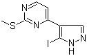 structure of CAS# 1111637-86-5, 4-(5-Iodo-1H-pyrazol-4-yl)-2-(methylthio)pyrimidine