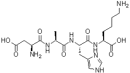 structure of CAS# 111543-77-2, L-alpha-天冬氨酰-L-丙氨酰-L-组氨酰-L-赖氨酸