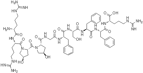 CAS 登录号：111929-26-1, N2-D-精氨酰-2-(反式-4-羟基-L-脯氨酸)-3-(反式-4-羟基-L-脯氨酸)-7-D-苯丙氨酸-血管舒缓激肽