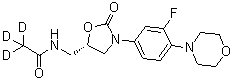 structure of CAS# 1127120-38-0, 2,2,2-三氘-N-[[(5S)-3-(3-氟-4-吗啉-4-基苯基)-2-氧代-1,3-恶唑烷-5-基]甲基]乙酰胺