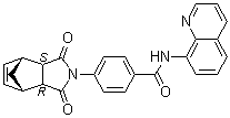structure of CAS# 1127442-82-3, rel-4-[(3aR,4S,7R,7aS)-1,3,3a,4,7,7a-六氢-1,3-二氧代-4,7-甲桥-2H-异吲哚-2-基]-N-8-喹啉基苯甲酰胺