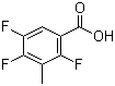 CAS # 112822-85-2, 2,4,5-Trifluoro-3-methylbenzoic acid, 3-Methyl-2,4,5-trifluorobenzoic acid