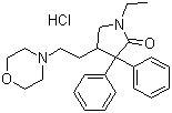 CAS # 113-07-5, Doxapram hydrochloride, 1-Ethyl-4-(2-morpholinoethyl)-3,3-diphenyl-2-pyrrolidinone hydrochloride, 3,3-Diphenyl-1-ethyl-4-(2-morpholinoethyl)-2-pyrrolidinone hydrochloride