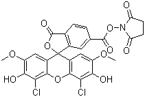 structure of CAS# 113394-23-3, 6-羧基-4,5-二氯-2,7-二甲氧基荧光素琥珀酰亚胺酯