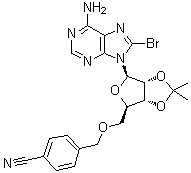 structure of CAS# 1134156-53-8, 8-溴-5'-O-[(4-氰基苯基)甲基]-2',3'-O-(异丙亚基)腺苷