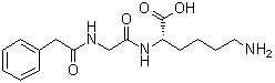 structure of CAS# 113969-25-8, N2-[N-(苯基乙酰基)甘氨酰]-L-赖氨酸