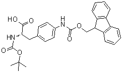 structure of CAS# 114346-31-5, N-[(1,1-Dimethylethoxy)carbonyl]-4-[[(9H-fluoren-9-ylmethoxy)carbonyl]amino]-L-phenylalanine