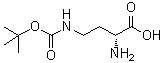structure of CAS# 114360-55-3, (2R)-2-氨基-4-[[叔丁氧羰基]氨基]丁酸