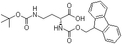 structure of CAS# 114360-56-4, N-alpha-Fmoc-N-gamma-Boc-D-二氨基丁酸