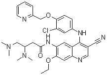 CAS # 1144516-16-4, N-[4-[[3-Chloro-4-(2-pyridinylmethoxy)phenyl]amino]-3-cyano-7-ethoxy-6-quinolinyl]-3,4-bis(dimethylamino)butanamide