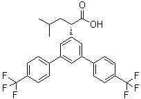 structure of CAS# 1146594-87-7, (alphaS)-alpha-(2-甲基丙基)-4,4''-二(三氟甲基)[1,1':3',1''-三联苯]-5'-乙酸