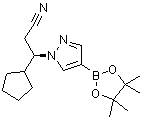 structure of CAS# 1146629-84-6, (betaR)-beta-环戊基-4-(4,4,5,5-四甲基-1,3,2-二氧杂硼杂环戊烷-2-基)-1H-吡唑-1-丙腈