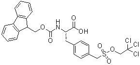 CAS 登录号：1146758-11-3, N-[芴甲氧羰基]-4-[[(2,2,2-三氯乙氧基)磺酰基]甲基]-L-苯丙氨酸