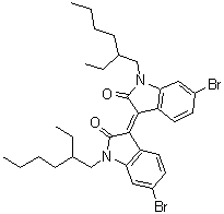 structure of CAS# 1147124-23-9, 6-溴-3-[6-溴-1-(2-乙基己基)-1,2-二氢-2-氧代-3H-吲哚-3-亚基]-1-(2-乙基己基)-1,3-二氢-2H-吲哚-2-酮